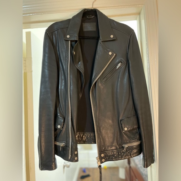 Allsaints leather jacket Akira XS excellent used condition - Picture 4 of 4